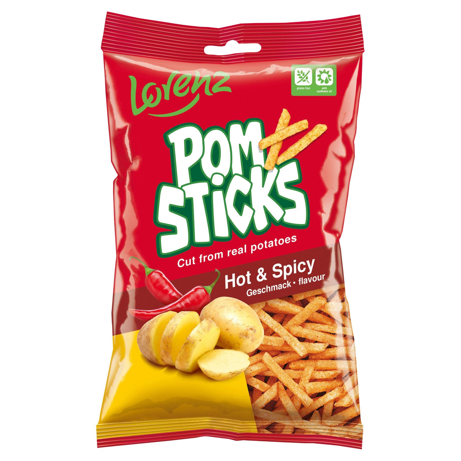 Lorenz Pomsticks Hot & Spice 85g - Product Image Lorenz Pomsticks Hot & Spice 85g - Product Image